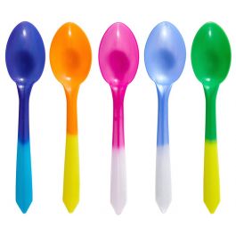 Orange to Red Disposable Ice Cream Spoon Color Changing Plastic Taster Spoon