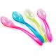 Transparent Colored Plastic Curve Spoons, 1000/cs