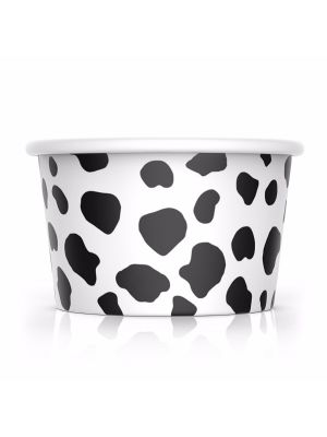 8 oz Cow Print Ice Cream Cups, 1000/cs