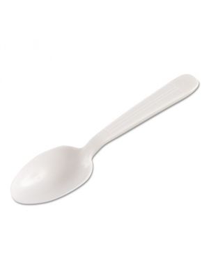 Heavyweight Cutlery, Teaspoons, Plastic, White, 1000/Carton