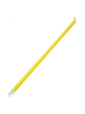 Karat 9'' Giant Straws (8mm) Poly Wrapped - Yellow - 2,500 ct