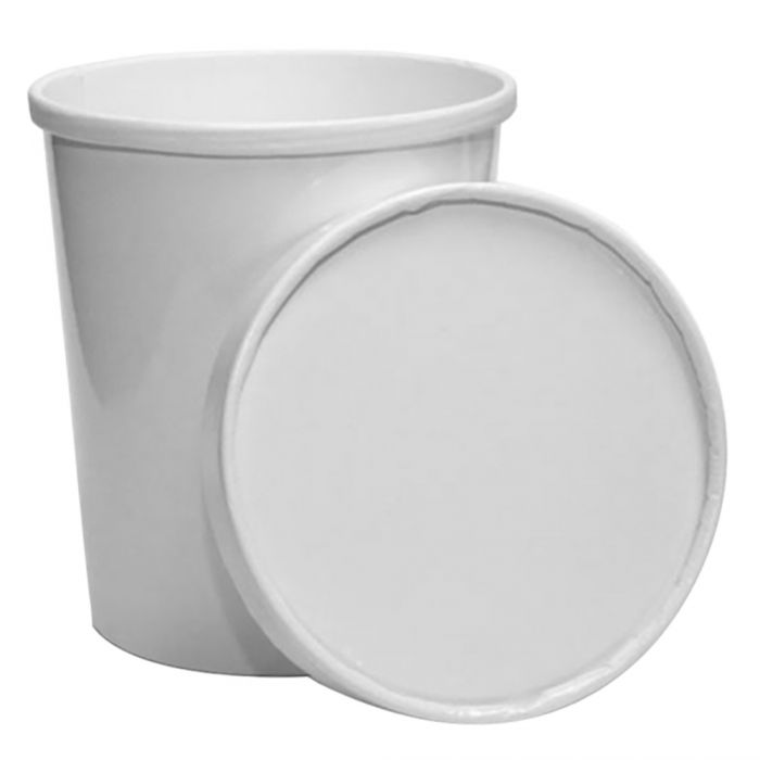 Choice White Paper Double Wall Frozen Yogurt Food Cup With Paper Lid 25