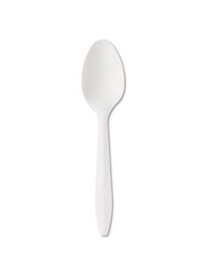 Mediumweight Polypropylene Cutlery, Teaspoon, White, 1000/Carton