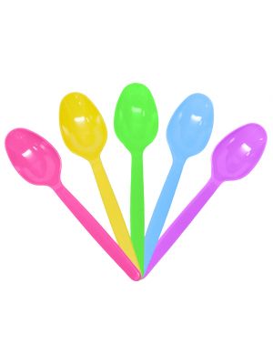 Heavy Weight Colored Plastic Spoons, 1,000/cs