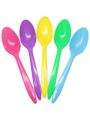 Medium Weight Colored Plastic Spoons, 1000/cs