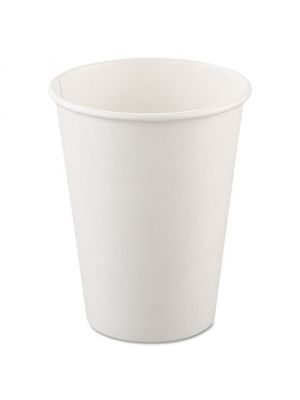 Dart 12 oz Single-Sided White Poly Paper Hot Cups, 1000/cs 